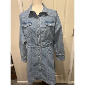 Ivy Store Denim Women's Dress Size Large Pearl Snap‎